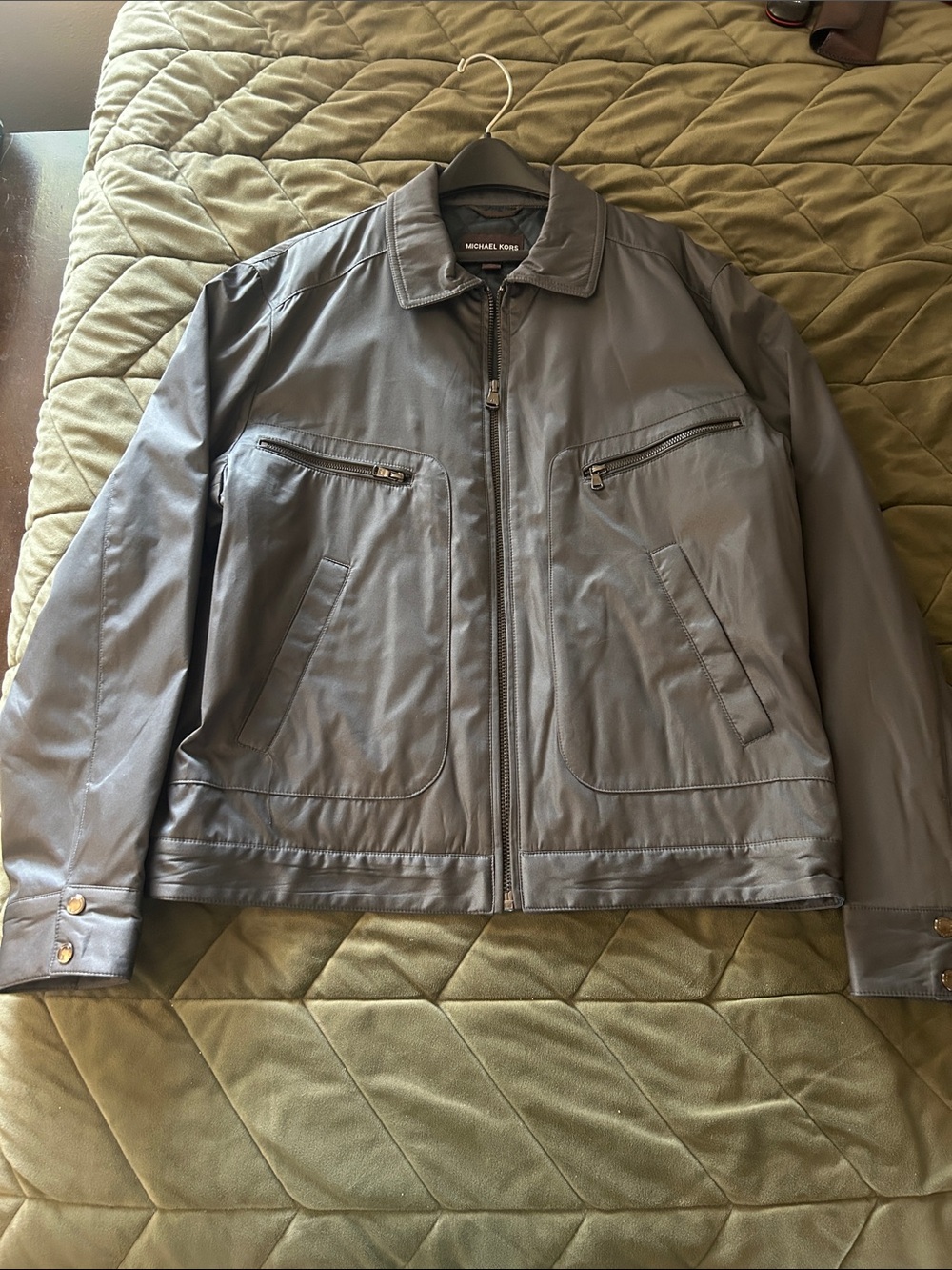 Michael Kors Men's Charcoal Gray Zip Jacket